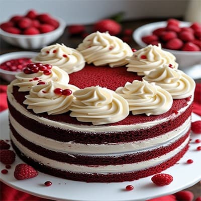 Red Velvet Raspberry Premium Cake